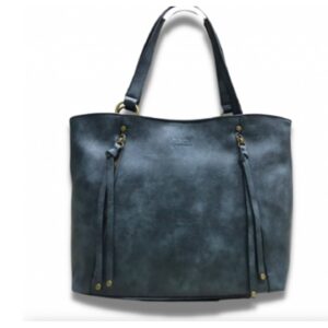 Vivace PU Leather Tussles Handbag - Steel Blue