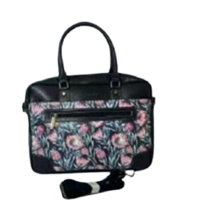 Cotton On PU Leather Printed Laptop Bag Black