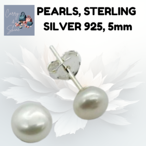 PEARLS, STERLING SILVER 925, 5MM